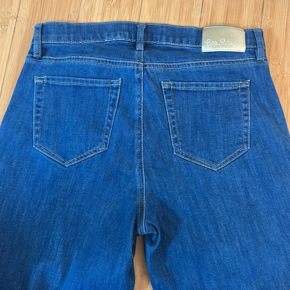 Lilly Pulitzer Dark Blue Cropped Wide-Leg Jeans - Picture 11 of 12